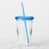 Kleurrijke Regenboog Roos Acryl Drinkbeker (Links)