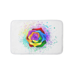 Kleurrijke Regenboog Roos Badmat
