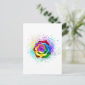 Kleurrijke Regenboog Roos Briefkaart (Staand voorkant)