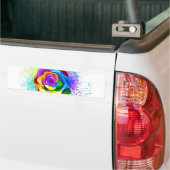 Kleurrijke Regenboog Roos Bumpersticker (Op Truck)