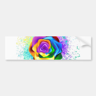 Kleurrijke Regenboog Roos Bumpersticker