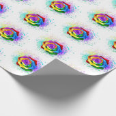 Kleurrijke Regenboog Roos Cadeaupapier (Hoek)