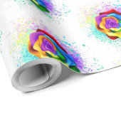 Kleurrijke Regenboog Roos Cadeaupapier (Rol Hoek)