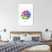 Kleurrijke Regenboog Roos Canvas Afdruk (Insitu (Slaapkamer))
