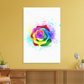 Kleurrijke Regenboog Roos Canvas Afdruk (Insitu (Woonkamer))