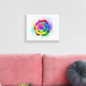 Kleurrijke Regenboog Roos Canvas Afdruk (Insitu (Woonkamer))