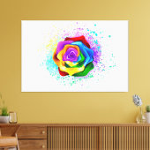 Kleurrijke Regenboog Roos Canvas Afdruk (Insitu (Woonkamer))