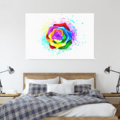 Kleurrijke Regenboog Roos Canvas Afdruk (Insitu (Slaapkamer))