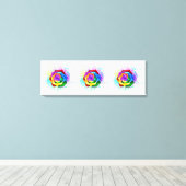 Kleurrijke Regenboog Roos Canvas Afdruk (Insitu (Houten vloer))