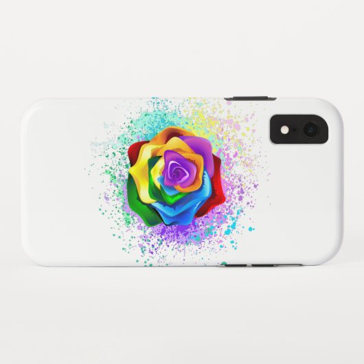 Kleurrijke Regenboog Roos Case-Mate iPhone Case (Achterkant (horizontaal))