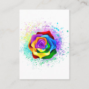 Kleurrijke Regenboog Roos Contactkaartje