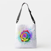 Kleurrijke Regenboog Roos Crossbody Tas (Achterkant)
