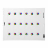 Kleurrijke Regenboog Roos Etiket (Full Sheet)