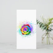 Kleurrijke Regenboog Roos Feestdagenkaart (Staand voorkant)