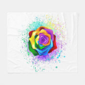 Kleurrijke Regenboog Roos Fleece Deken (Voorkant (Horizontaal))