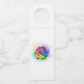 Kleurrijke Regenboog Roos Flessenhanger (Voorkant)