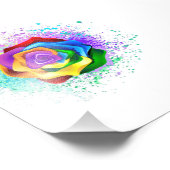 Kleurrijke Regenboog Roos Foto Afdruk (Hoek)