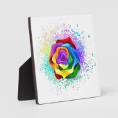 Kleurrijke Regenboog Roos Fotoplaat (Voorkant)