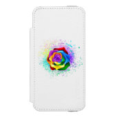 Kleurrijke Regenboog Roos Incipio iPhone Portemonnee Hoesje (Voorkant Agenda)