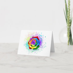 Kleurrijke Regenboog Roos Kaart
