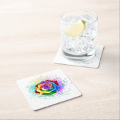 Kleurrijke Regenboog Roos Kartonnen Onderzetters (Insitu)