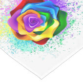 Kleurrijke Regenboog Roos Korte Tafelloper (Hoek)