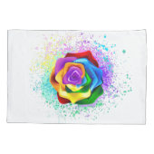 Kleurrijke Regenboog Roos Kussensloop (Achterkant-Links)