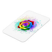 Kleurrijke Regenboog Roos Magneet (Linkerzijde)