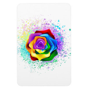 Kleurrijke Regenboog Roos Magneet