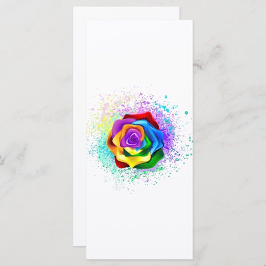 Kleurrijke Regenboog Roos Menu (Voorkant / Achterkant)