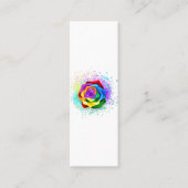 Kleurrijke Regenboog Roos Mini Visitekaartje (Voorkant)