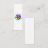 Kleurrijke Regenboog Roos Mini Visitekaartje (Voorkant / Achterkant)