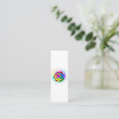 Kleurrijke Regenboog Roos Mini Visitekaartje (Staand voorkant)