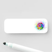 Kleurrijke Regenboog Roos Naamplaatje (In situ)