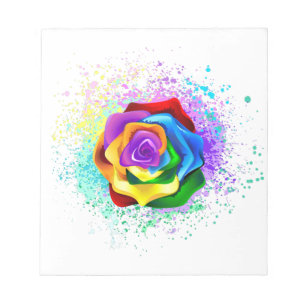 Kleurrijke Regenboog Roos Notitieblok