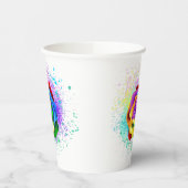 Kleurrijke Regenboog Roos Papieren Bekers (Links)