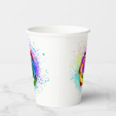 Kleurrijke Regenboog Roos Papieren Bekers (Rechts)