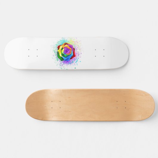 Kleurrijke Regenboog Roos Persoonlijk Skateboard (Horizontaal)