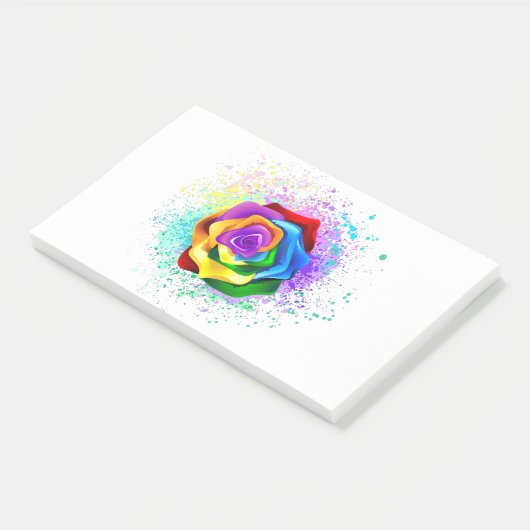 Kleurrijke Regenboog Roos Post-it® Notes (Schuin)