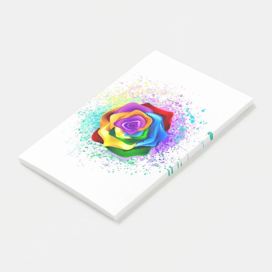 Kleurrijke Regenboog Roos Post-it® Notes (Schuin)