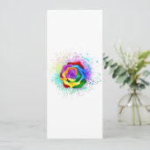 Kleurrijke Regenboog Roos Save The Date (Staand voorkant)