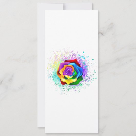 Kleurrijke Regenboog Roos Save The Date (Voorkant)