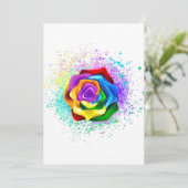Kleurrijke Regenboog Roos Save The Date (Staand voorkant)