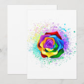Kleurrijke Regenboog Roos Save The Date (Voorkant / Achterkant)