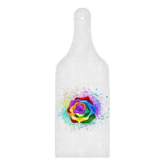 Kleurrijke Regenboog Roos Snijplank (Voorkant)
