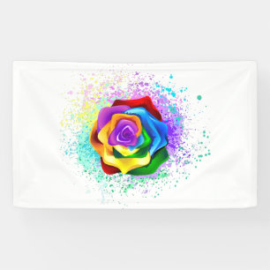 Kleurrijke Regenboog Roos Spandoek