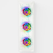 Kleurrijke Regenboog Roos Spandoek (Verticaal)
