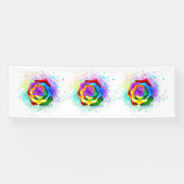 Kleurrijke Regenboog Roos Spandoek (Horizontaal)