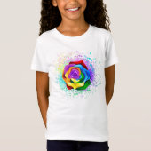 Kleurrijke Regenboog Roos T-shirt (Voorkant)