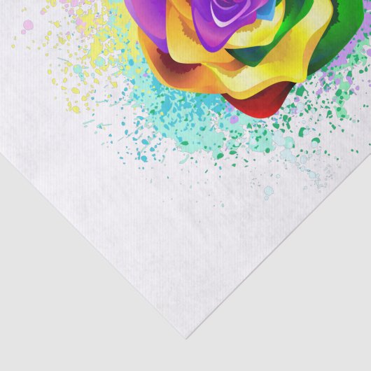 Kleurrijke Regenboog Roos Tissuepapier (Detail)
